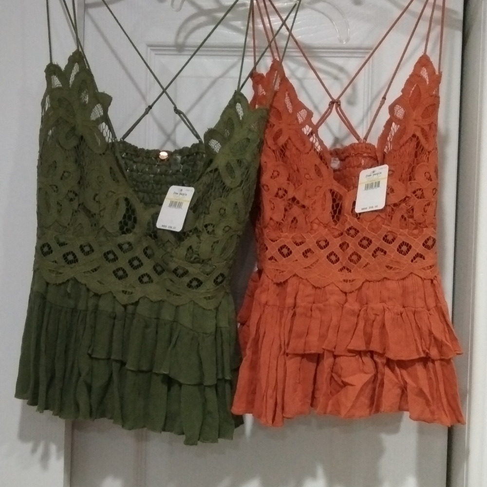 SOLD  2 NWT FREE PEOPLE ADELLA LACE CAMI - (2) QUANTITY
